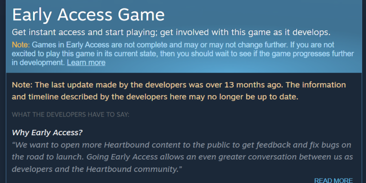 Steam irá avisar sobre jogos em Early Access que não são atualizados
